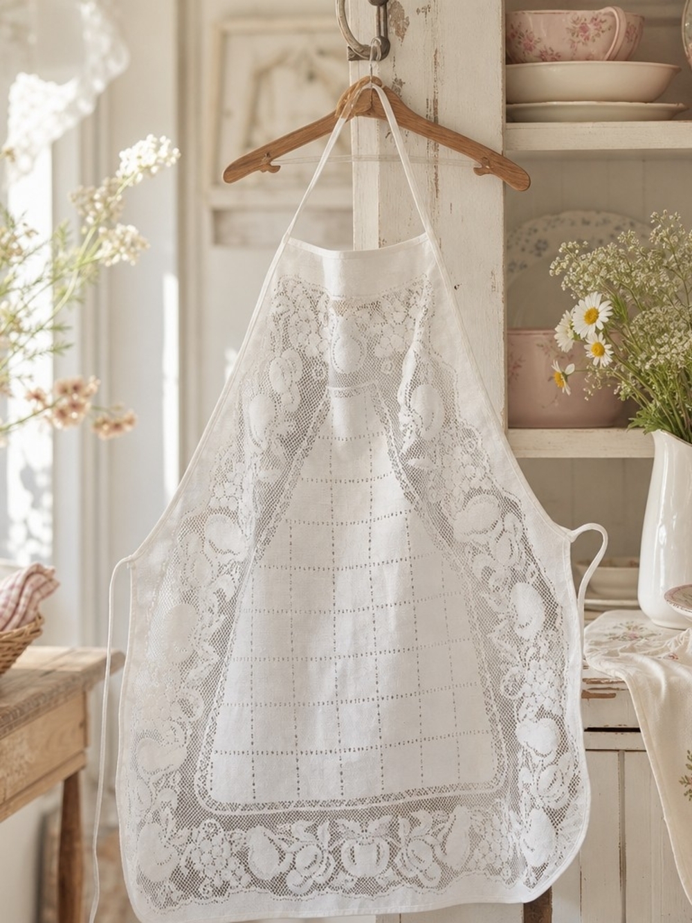 Vintage Regal Lace Apron – Made in Brazil
